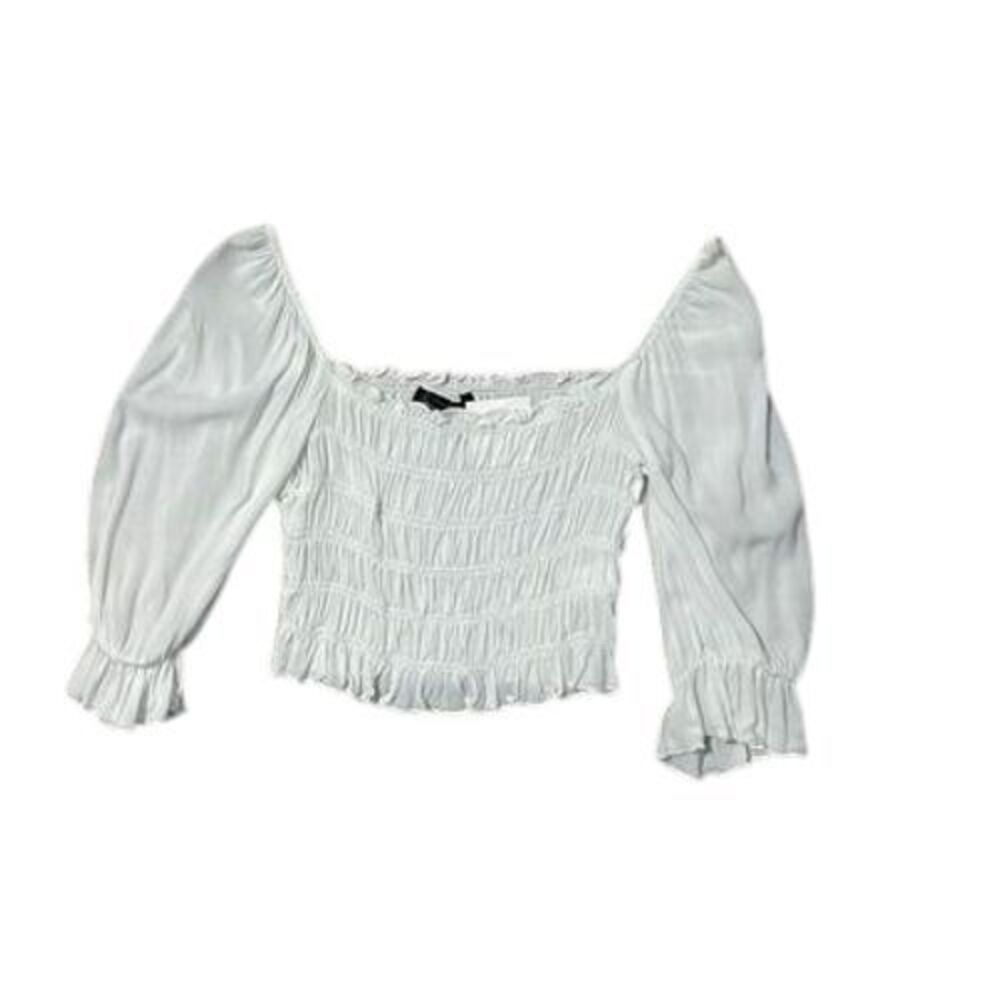 NWT- T.Madison White Smocked Off Shoulder Crop Top